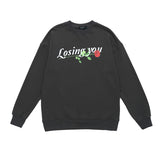 Mens Fall Outfits Vintage Floral Print Long Sleeves T-shirt Men's Loose High Street Hiphop Top