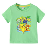 Children Pokemon Pikachu T Shirt Short Sleeve Cotton T-shirt Casual Sports