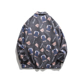 Men's Casual Suit Man Blzer Cartoon Bear Full Printed Casual Suit Jacket Men's BF Idle Style Loose Suit Top