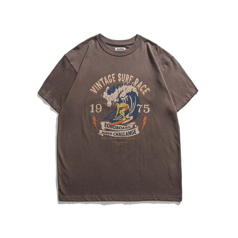 Oversized 90S T Shirt | Vintage Beach Surfing Printed Men's T-shirt