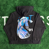 Rrr123 Hoodie Fleece Sweater Distressed Hoodie