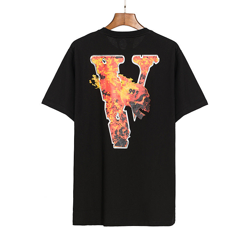 City Morgue Vlone T Shirt Summer Fashion Large V Printed Short Sleeve T-shirt