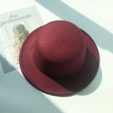 Italian Fedora Hats Autumn and Winter Women's Vintage Top Hat Warm Hat