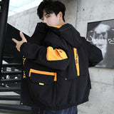 Yellow Varsity Jacket Men's Autumn Coat All-Matching Work Clothes Casual Jacket Top