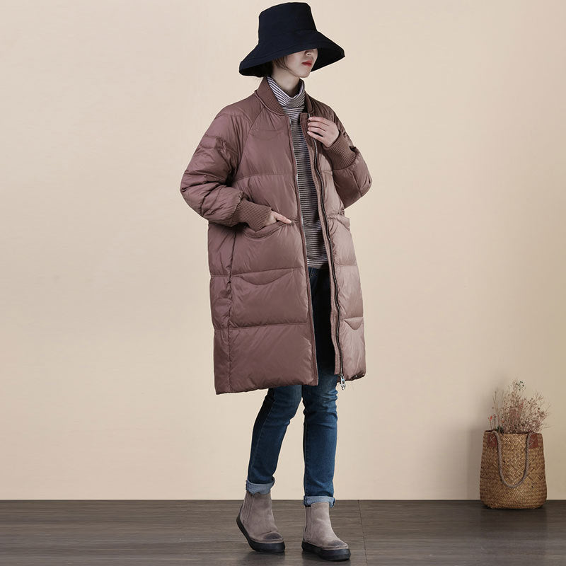 Women Winter Coats Puffer Jacket Down Coat Autumn and Winter Warm Season Baseball Collar Stand-up Collar Down Jacket Coat