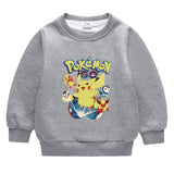Children Pokemon Pikachu Hoodie Cold Protection Fleece Sweater Double-Layer Thickened