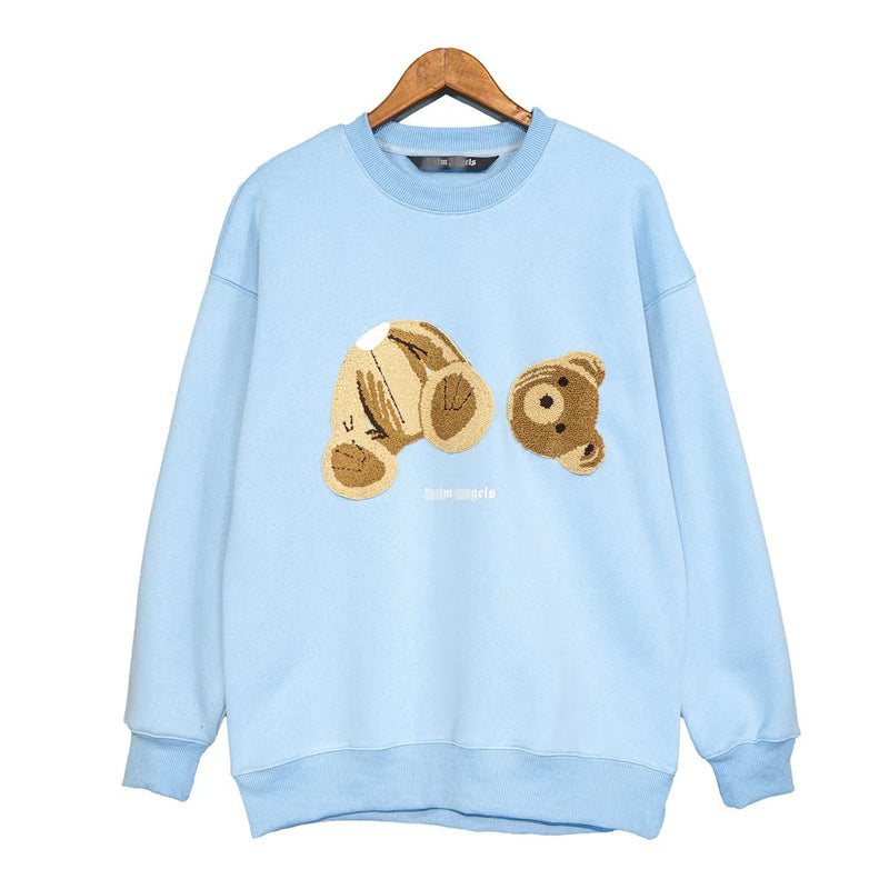 Palm Angels Sweatshirts Palm Angels Broken Bear Embroidery Velvet round Neck Long Sleeve