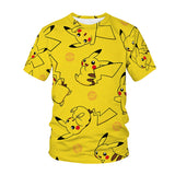 Men and Women Pokemon Pikachu T Shirt 3D Digital Printing Men's round Neck Short Sleeve T-shirt