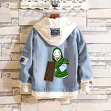 Comic Denim Jacket Dream Hooded Hoodie Long Sleeve Denim Jacket