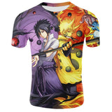 Itachi Uchiha Costume Uchiha Itachi Sasuke Brothers 3D Printed T-shirt Short Sleeve Naruto