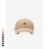 Smiley Face Cap Embroidery Soft Top Baseball Cap