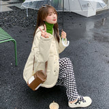 Cute Leather Jacket Beige PU Leather Cotton-Padded Coat for Women Winter Fashion
