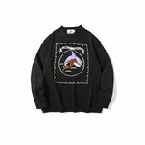 Mens Fall Outfits Love Letter Graffiti Couple Knitted Pullover Top Loose Hanging Shoulder Sweater