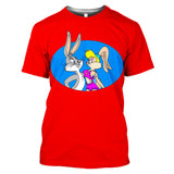 Bugs Bunny Shirt Printed round Neck Short Sleeve T-shirt Men and Women Casual