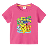 Children Pokemon Pikachu T Shirt Short Sleeve Cotton T-shirt Casual Sports