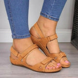 Women Open Toe Sandals Flats Summer Fashion Casual Ankle-Strap Buckle Sandals