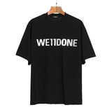We11 Done T Shirts Embossed Letters Concave-Convex Three-Dimensional Loose All-Match
