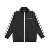 Palm Angels Sweatshirts Angel Black and White Striped Stand Collar Jacket Men's Sports Jacket