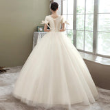 Women's Evening Dress Ball Gown Princess Quinceanera Wedding Dresses Simple Champagne Small Pregnant Women Tulle Tutu Dress