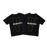 Skull Vlone Shirt Vlone Skull Letter Large V Printed Couple Short Sleeve T-shirt
