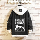 Comic Denim Jacket Hooded Men's and Women's Coats Top