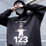 Rrr123 Hoodie Little Angel Pattern Hooded Sweater Loose