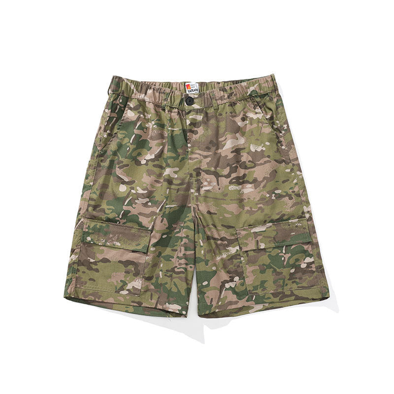 Men Shorts Summer Men's Outdoor Printed Shorts Straight-Leg Pants