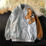 Cream Color Varsity Jacket Oversize Corduroy Baseball Uniform Coat