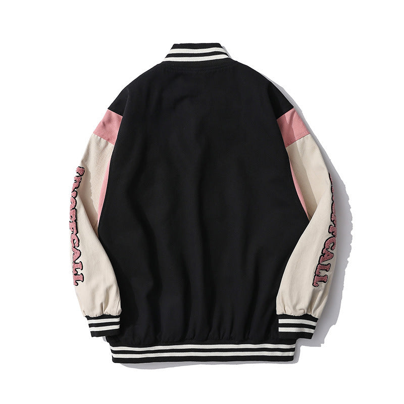 The Bears Varsity Jacket Cartoon Embroidered Jacket Baseball Uniform Spring and Autumn  Contrast Color I Jacket