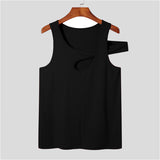 Men Rave T Shirt Hollow Sleeveless T-shirt Spring and Summer Sexy Bottoming Shirt