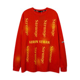 Mens Fall Outfits Autumn Portrait Graffiti Printing Long Sleeve T-shirt Men Oversize