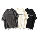 Men T-Shirt Summer Men's Letter Printed T-shirt Vintage Bottoming Shirt