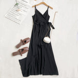 Mauve Dress Summer Fashion V-neck Lace-up Suspender Jumpsuit Suspender Dress for Women