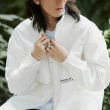 White Varsity Jacket Autumn Men's Fishing Jacket Casual Multi-Pocket Workwear Jacket Men's Jacket