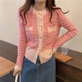 Preppy Aesthetic Sweater Autumn Crew Neck Sweater Coat Women's Top
