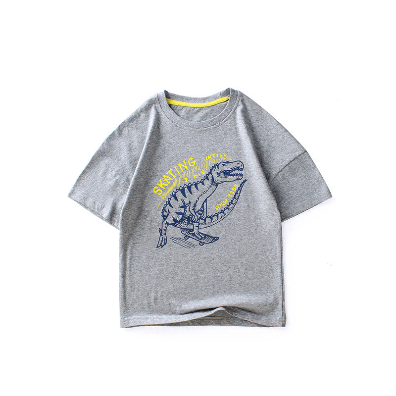 Children T Shrits Summer Children's T-shirt Breathable Printed Boys' Short Sleeve