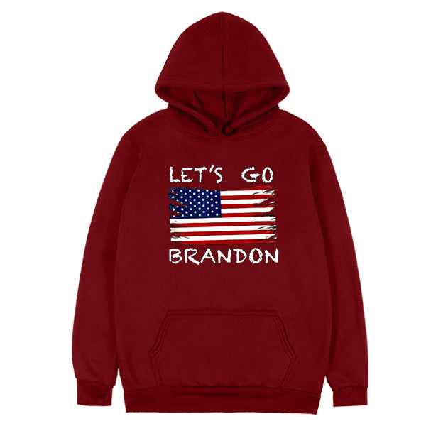 Let'S Go Brandon Hoodie Winter Letter Pattern Hooded Sweater