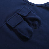 Men Sweater Vest Solid Color Pocket Decorative Vest T-shirt Men's Loose round Neck Waistcoat Vest Sleeveless T-shirt