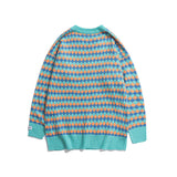 Mens Fall Outfits High Street Striped Couple Knitwear Sweater Simple Retro Crew Neck