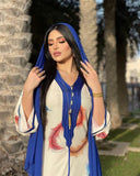 Muslim Women Stylish Kashibo Abaya Muslim Ladies Long Gown Islamic Clothing Jilbab Jalabiya Feather Print Dress for Women