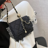 Sling Bags Embroidery Thread Chain Bag Fashionable Stylish Casual Small Square Bag