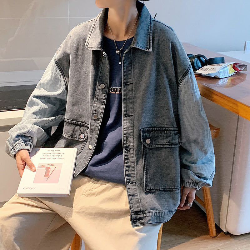 Jock Jacket Fall Jacket Men's Autumn and Winter Wild Men's Coat Casual Denim Coat Men's Clothing