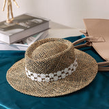Italian Fedora Hats Summer Straw Hat Female Retro Sunshade Sun-Proof Vacation Seaside