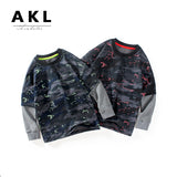 Children Boy Hoodie Spring and Autumn Boys' Long-Sleeved Bathroom T-shirt