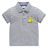 Children Pokemon Pikachu T Shirt Polo Cotton T-shirt