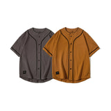 Baggy Baseball Jersey Men's Clothing Summer Baseball Collar Cardigan T-shirt Men's Loose