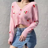 Preppy Aesthetic Sweater Coat Women's Autumn Loose Short Sweater