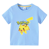 Children Pokemon Pikachu T Shirt Summer Clothing Short Sleeve T-shirt Leisure Sports