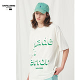Preppy Aesthetic T Shirt Printed Couple Short Sleeve round Neck Loose