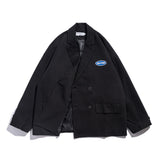 Men's Casual Suit Man Blzer Simple Style Labeling Casual Suit Jacket Men's Loose Lapels Suit Top